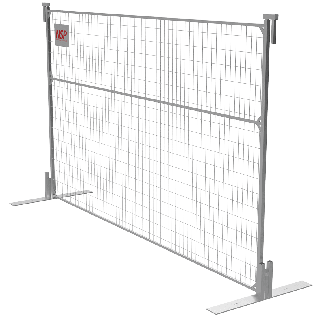 North Scaffold Products 6-foot-tall by 10-foot-wide construction fence panels that connect to form a secure, modular site perimeter.